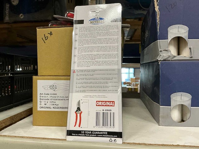 Partij metallo snoeischaren 21,5cm red (16x) - afbeelding 4 van  4