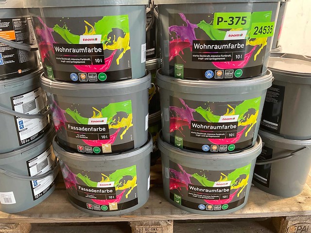 Partij muur-, gevel- en latexverf 10l - 28 emmers - afbeelding 4 van  11