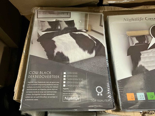 Partij nightlife concept cow black dekbedovertrekken (36x) - afbeelding 3 van  5