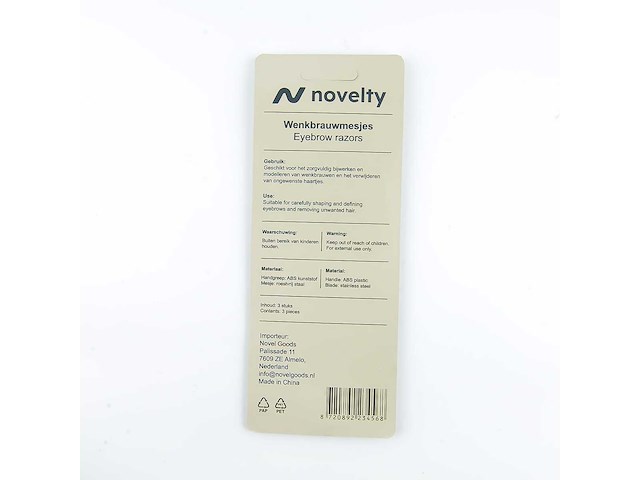 Partij novelty wenkbrauwscheermessen 3-pack (5000x) - afbeelding 2 van  3