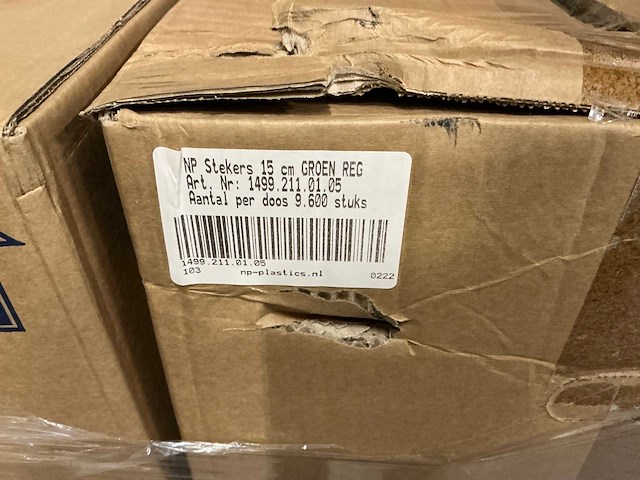 Partij np stekers 15cm groen reg (155000x) - afbeelding 2 van  2