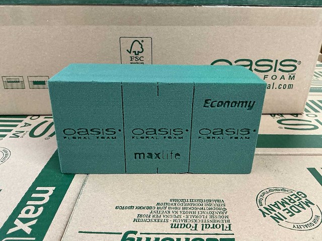Partij oasis floral foam maxlife economy 20x10x7,5cm (480x) - afbeelding 2 van  6