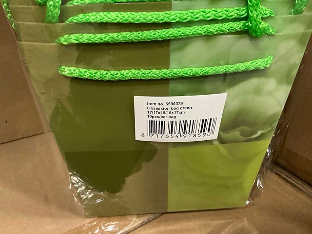 Partij obsession bags green 17/17x15/15x17cm (2040x) - afbeelding 4 van  5