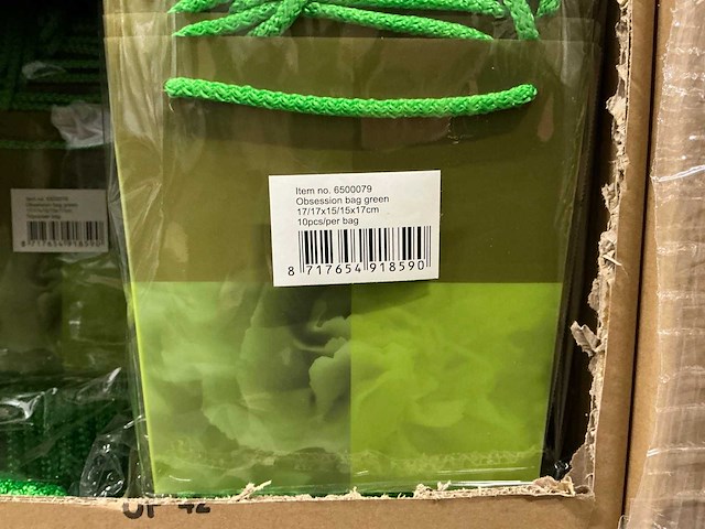 Partij obsession bags green 17/17x15/15x17cm (2280x) - afbeelding 5 van  6