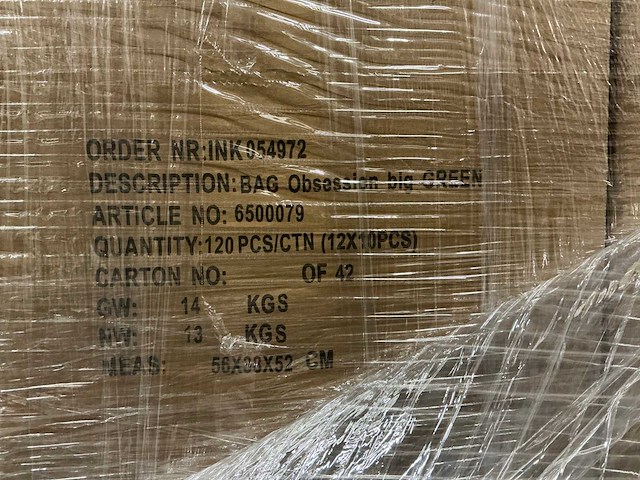 Partij obsession bags green 17/17x15/15x17cm (2280x) - afbeelding 6 van  6