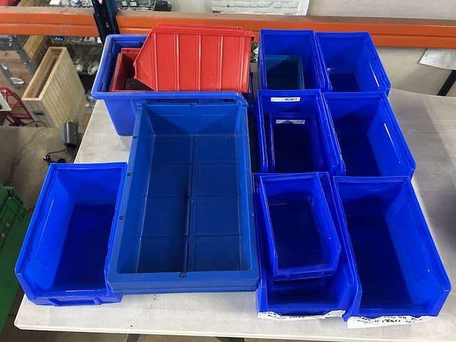 Partij opbergkratten, blauw/rood - afbeelding 2 van  5