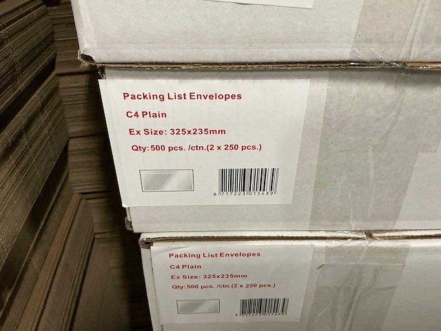 Partij packing list envolopes c4 plain ex size 325x235mm (13500x) - afbeelding 4 van  4
