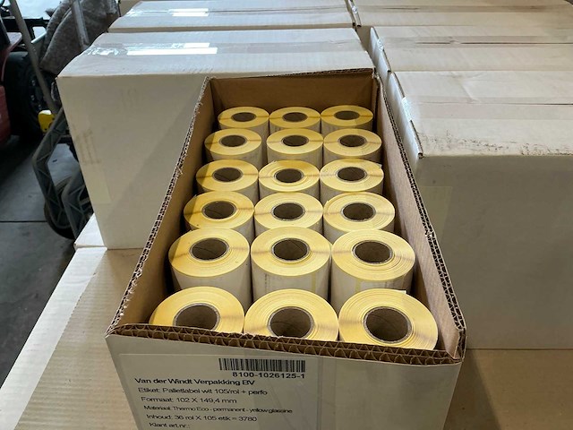 Partij palletlabels wit 105/rol+perfo 102x149,4mm (1224x) - afbeelding 2 van  4