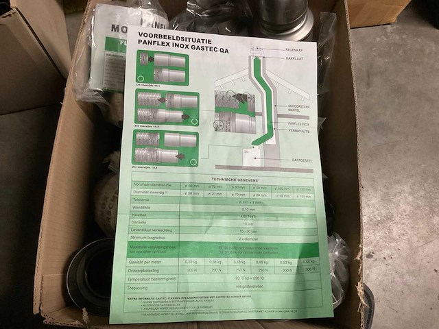 Partij panflex inox toesteladaptor rookgasafvoersysteem - afbeelding 3 van  5