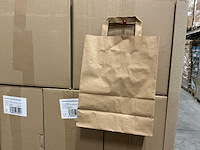 Partij paper bags brown flat handle 22+10x28cm (12500x) - afbeelding 1 van  4