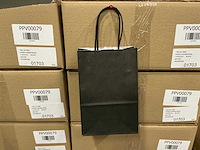 Partij paper carrier bags 14+8*21cm black (7000x) - afbeelding 1 van  3