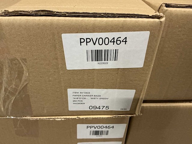 Partij paper carrier bags 14+8*21cm misty green (7000x) - afbeelding 4 van  4