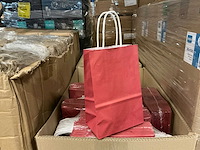 Partij paper carrier bags 14+8*21cm red (2925x) - afbeelding 1 van  5