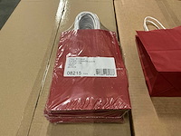 Partij paper carrier bags 14+8*21cm red (7000x) - afbeelding 4 van  6