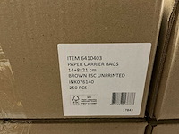 Partij paper carrier bags 14+8x21cm brown fsc unprinted (7000x) - afbeelding 5 van  5