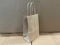 Partij paper carrier bags 14+8x21cm brown fsc unprinted (7000x) - afbeelding 1 van  6