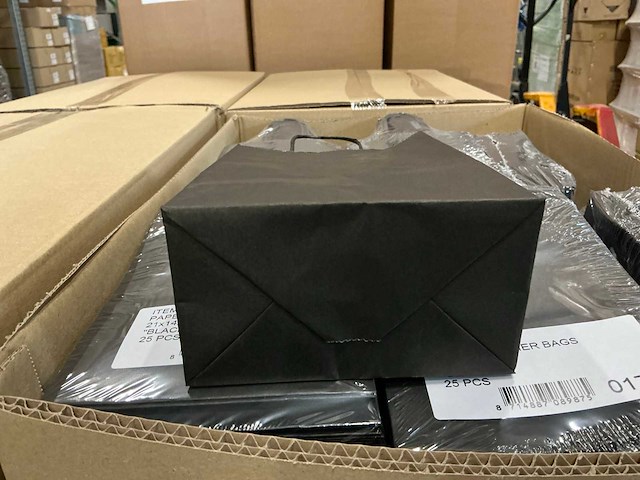 Partij paper carrier bags 21x14x8cm black (4000x) - afbeelding 3 van  6