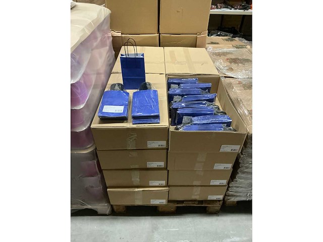 Partij paper carrier bags 21x14x8cm blue (4000x) - afbeelding 6 van  6