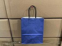 Partij paper carrier bags 22x18x8cm blue (6000x) - afbeelding 1 van  7