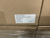 Partij paper carrier bags 22x18x8cm white (6000x) - afbeelding 3 van  4