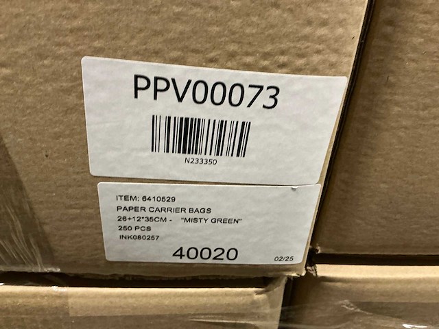 Partij paper carrier bags 26+12*35cm misty green (6000x) - afbeelding 6 van  6