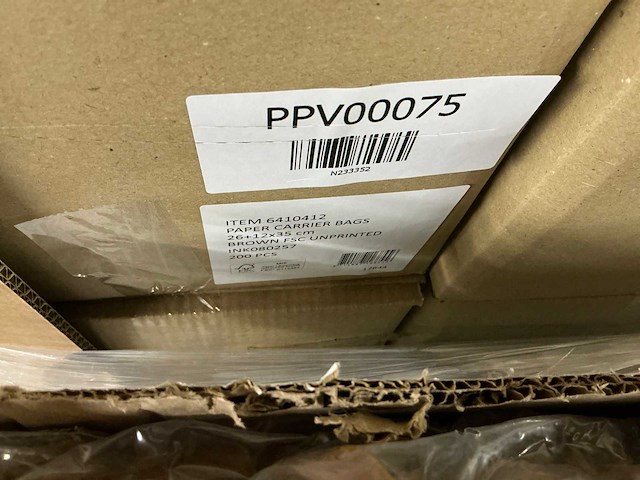 Partij paper carrier bags 26+12x35cm brown fsc unprinted (4750x) - afbeelding 6 van  6