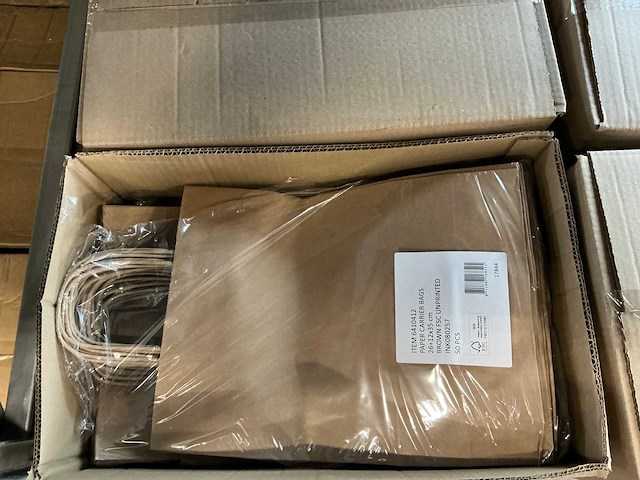 Partij paper carrier bags 26+12x35cm brown fsc unprinted (4800x) - afbeelding 7 van  8