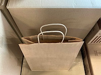 Partij paper carrier bags 26+12x35cm brown fsc unprinted (4800x) - afbeelding 2 van  3