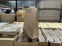 Partij paper carrier bags 32+12x41cm brown fsc unprinted (3000x) - afbeelding 2 van  5