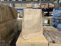 Partij paper carrier bags 32+12x41cm brown fsc unprinted (3000x) - afbeelding 1 van  7