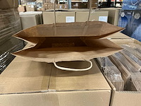 Partij paper carrier bags 32+12x41cm brown fsc unprinted (3000x) - afbeelding 3 van  7