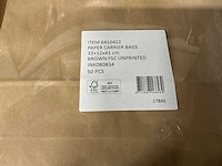 Partij paper carrier bags 32+12x41cm brown fsc unprinted (3000x) - afbeelding 7 van  7