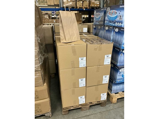 Partij paper carrier bags 32+12x41cm brown fsc unprinted (3000x) - afbeelding 4 van  7