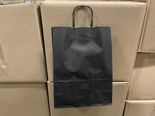Partij paper carrier bags 35x26x12cm black (6750x) - afbeelding 1 van  6