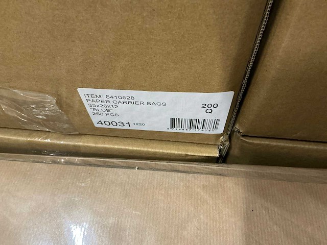 Partij paper carrier bags 35x26x12cm blue (3800x) - afbeelding 6 van  6