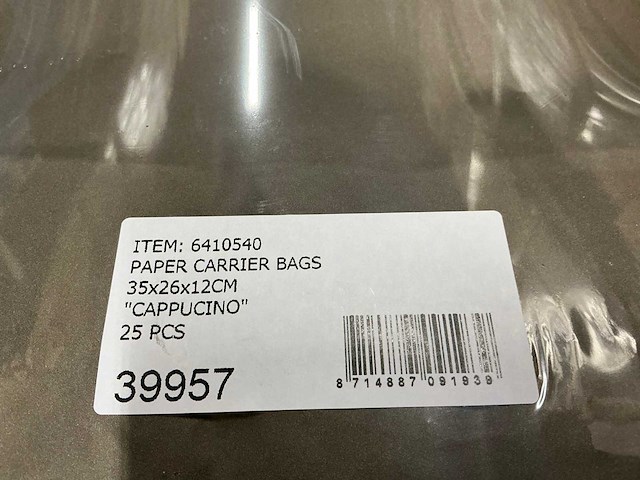 Partij paper carrier bags 35x26x12cm cappucino (1350x) - afbeelding 8 van  8