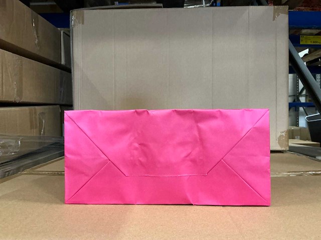 Partij paper carrier bags 35x26x12cm pink (1150x) - afbeelding 3 van  7
