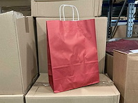 Partij paper carrier bags 35x26x12cm red (1000x) - afbeelding 1 van  6