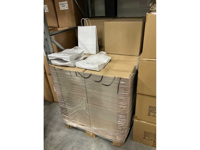 Partij paper carrier bags 35x26x12cm white (4750x) - afbeelding 5 van  6