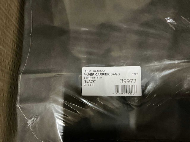 Partij paper carrier bags 41x32x12cm black (2425x) - afbeelding 2 van  2