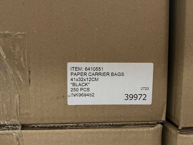 Partij paper carrier bags 41x32x12cm black (5000x) - afbeelding 7 van  7