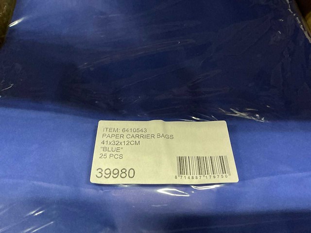 Partij paper carrier bags 41x32x12cm blue (3750x) - afbeelding 5 van  5