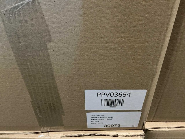 Partij paper carrier bags 41x32x12cm gold (4000x) - afbeelding 3 van  5