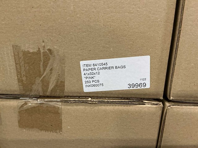 Partij paper carrier bags 41x32x12cm pink (5000x) - afbeelding 5 van  6
