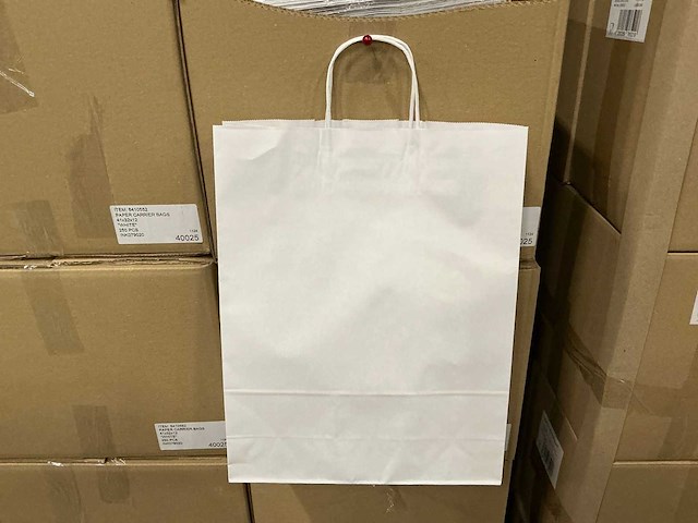 Partij paper carrier bags 41x32x12cm white (4000x) - afbeelding 1 van  7