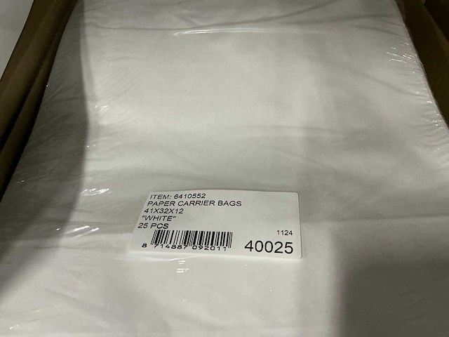 Partij paper carrier bags 41x32x12cm white (4000x) - afbeelding 7 van  7