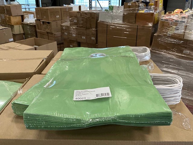 Partij paper carrier bags misty green 41x32x12cm (5000x) - afbeelding 6 van  6