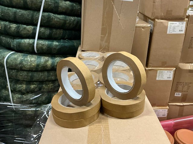 Partij paper tape brown solvent 19mm x 50m (1250x) - afbeelding 1 van  4