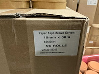 Partij paper tape brown solvent 19mm x 50m (1250x) - afbeelding 3 van  4