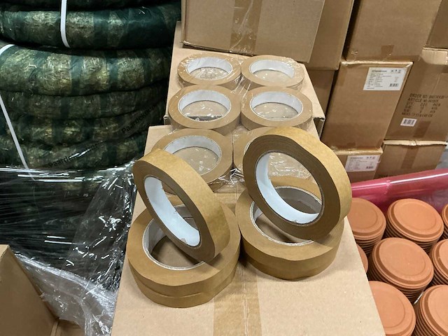Partij paper tape brown solvent 19mm x 50m (1250x) - afbeelding 4 van  4